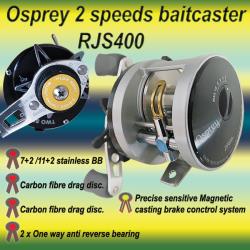 Baitcasting reel. Baitcasting reel for fresh and saltwater use. Right and  Left hand baitcasting reel. - Fishing tackle manufacturer. Osprey fishing  rod and fishing reel. Rod-spinning, casting, trolling and jigging. Reel:  spinning