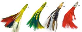 Osprey tuna feather lure. Trolling tuna lure with laser inlay resin head